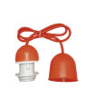CONJUNTO PORTALÁMPARAS CABLE FLORÓN CON ROSCA  E27 1M NARANJA