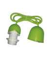 CONJUNTO PORTALÁMPARAS CABLE FLORÓN CON ROSCA  E27 1M VERDE