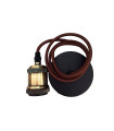 CONJUNTO PORTALAMPARAS CABLE FLORON MARRON