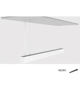 LUMINARIA COLGANTE LED 2400MM 80W 4000K 100º 230V NEGRA