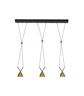 LAMPARA DE TECHO 900*90*1500 NEGRO+DORADO 9W 3000K