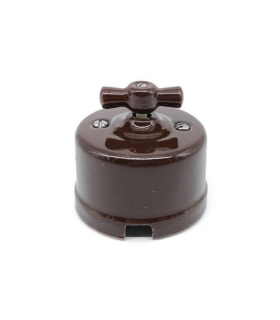 INTERRUPTOR- CONMUTADOR SUPERFICIE PORCELANA MARRON 10A 250V