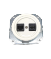 BASE EMPOTRAR PORCELANA BLANCO RJ45+RJ11 SIN MARCO
