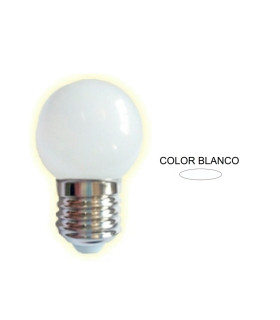 LAMPARA ESFERICA LED BLANCA IP44 ESPECIAL GUIRNALDA E27 0,5W 270º 230V