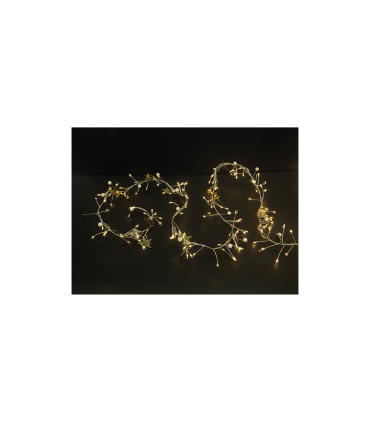 GUIRNALDA LUMINOSA ESTRELLAS DORADAS 1.5M 200 MICRO LED BATERIAS  3XAA ( NO INCLUIDAS ) CON TEMPORIZADOR 6H/18H