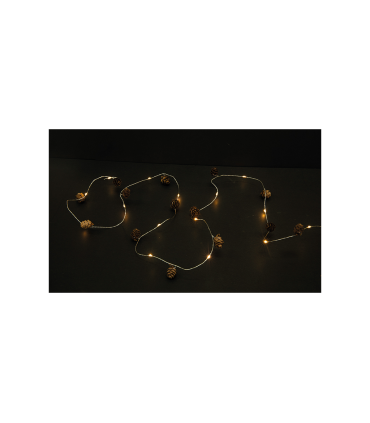 GUIRNALDA LUMINOSA PIÑAS  20 LEDS 1.2W 2700K  BATERIAS  2XAA ( NO INCLUIDAS ) CON TEMPORIZADOR 6H/18H