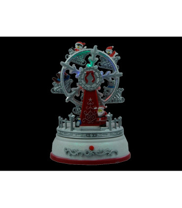  FIGURA NAVIDAD LED NORIA BLANCA CON BATERIAS 3XAA  CON MUSICA Y FUNCION PRUEBAME 13X13X18.5cm 0,53W 4,5V IP20