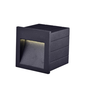 APLIQUE PARED LED IP54 3W 3000K  230V NEGRO