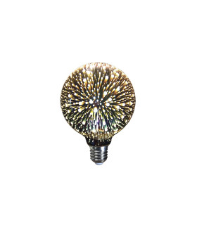 LAMPARA DECORATIVA 3D FILAMENTO LED GLOBO EFECTO FUEGOS ARTIFICIALES E27 4W 320º 230V