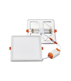 DOWNLIGHT REGULABLE  EMPOTRABLE 175x175MM 15W 3000K BLANCO CUADRADO CORTE AJUSTABLE