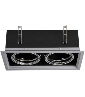 DOWNLIGHT EMPOTRABLE ORIENTABLE 2XAR111 LED 40W 3000K 24º 230V INOX