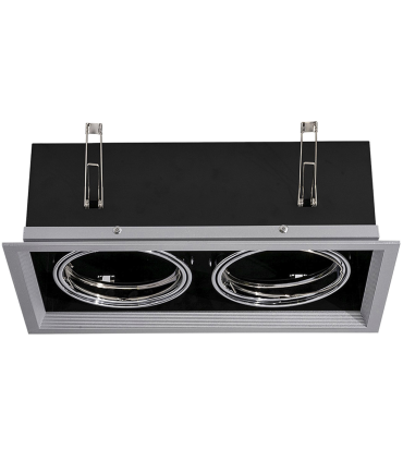 DOWNLIGHT EMPOTRABLE ORIENTABLE 2XAR111 LED 40W 3000K 24º 230V INOX