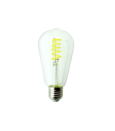 LAMPARA EDISON LED AMARILLA FILAMENTO RIZADO E27 4W 180º 230V