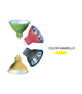 LAMPARA DICROICA CERRADA 60º50W.12V. AXIAL AMARILL
