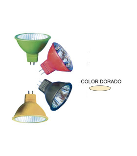 LAMPARA DICROICA CERRADA 60º50W.12V. AXIAL DORADA