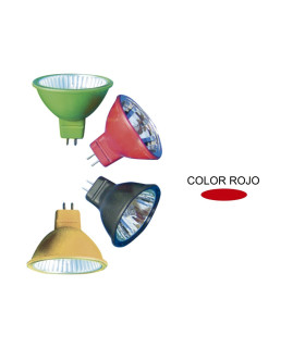 LAMPARA DICROICA CERRADA 60º50W.12V. AXIAL ROJA
