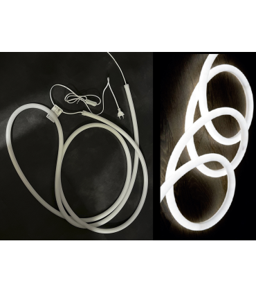 TIRA NEON LED IP67 REGULABLE 16W/MT 120LED/MT 6500K CORTE CADA 10CM 230V  ROLLO 5 METROS 1.8MTS CABLE INICIAL