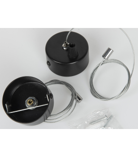 PACK 2 ACCESORIO SUSPENSION PARA LUMINARIA COLGANTE NEGRO 1 METRO DE CABLE