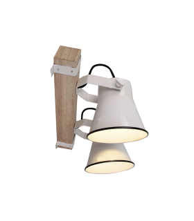 APLIQUE PARED SERIE PORCELANA 2 FOCOS  E27 BLANCO