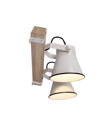 APLIQUE PARED SERIE PORCELANA 2 FOCOS  E27 BLANCO