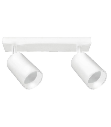 APLIQUE LED TUBULAR DIRECCIONABLE BLANCO 2XGU10 AROS DORADOS INTERCAMBIABLES