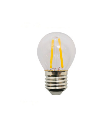 LAMPARA ESFERICA FILAMENTO LED E27 2W 2000K 360º 230V CLARA