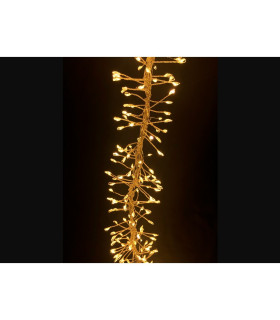 BOA HILO LUMINOSO 600 LEDS BLANCO CALIDO CABLE ORO uso exterior 36W 12V 3metros IP44