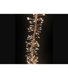 BOA HILO LUMINOSO 600 LEDS BLANCO FRIO CABLE PLATA Uso exterior 36W 12V 3metros IP44