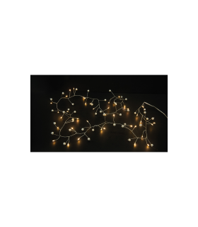 GUIRNALDA LUMINOSA PERLAS 1.2M 40 LED BATERIAS  3XAA ( NO INCLUIDAS ) CON TEMPORIZADOR 6H/18H