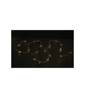 GUIRNALDA LUMINOSA PIÑAS  20 LEDS 1.2W 2700K  BATERIAS  2XAA ( NO INCLUIDAS ) CON TEMPORIZADOR 6H/18H
