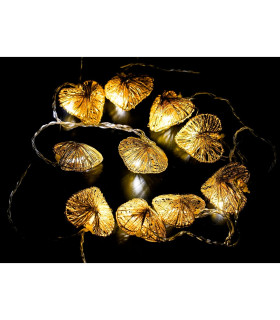GUIRNALDA 10 LED CORAZON ORO 0,60W 24V IP20 5,80METROS