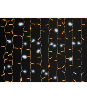 CORTINA LED AMARILLA  PARA EXTERIOR CON EFECTO FLASH IP65 45W 400leds   2x2METROS  conectables hasta 10 uds posición fija: sí