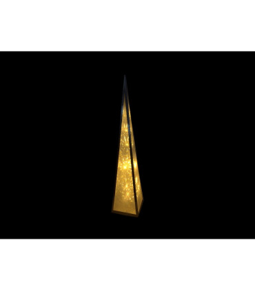PIRAMIDE 16 LED EFECTO NIEVE MARCO PLATA 60x13x13cm BLANCO CALIDO 4,8W 24V IP20 3m cable incluido