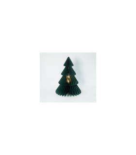 ARBOL DE NAVIDAD EN PAPEL VERDE 33.5CM CON LED BATERIAS 3XAA ( NO INCLUIDAS) CON TEMPORIZADOR 6H/18H