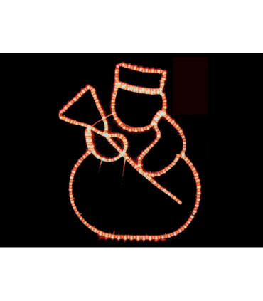 FIGURA MUÑECO DE NIEVE TUBO FLEXILIGHT 131,2W 230V IP44 76x64cm