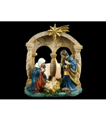 FIGURA NAVIDAD LED NACIMIENTO CON BATERIAS 1XAG13 + 2X AG10  9x9x11cm 0,03W 4,5V IP20