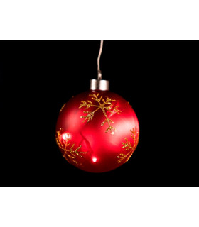 BOLA CRISTAL 8 LED ROJA CON ESTRELLAS 0,48W 24V 5CM IP20