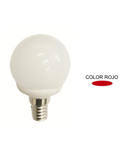 LAMPARA ESFERICA LED ROJA E14 4W 270º 230V
