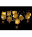 GUIRNALDA 10 LED CUADRADO ORO 0,6W 24V IP20 5,35METROS