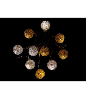 GUIRNALDA 10 LED REDONDO PLATA-ORO 0,6W 24V IP20 5,80METROS