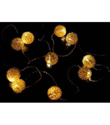 GUIRNALDA 10 LED REDONDO ORO 0,6W 24V IP20 5,80METROS