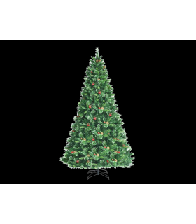 ARBOL DE NAVIDAD DECORACION PIÑAS BOLITAS ROJAS  430 LEDS  2700K 230V alto 240cm ancho 142cm