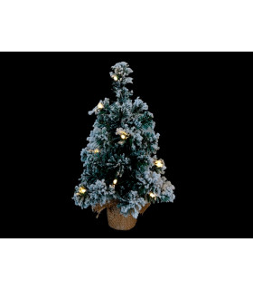 ARBOL DE NAVIDAD DECORACION NIEVE 10 LEDS 0,15W 2700K 2x1,5V IP20 alto 30cm ancho 18cm baterias 2xAA incluidas
