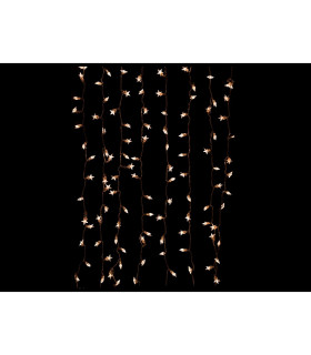 CORTINA LED CON ESTRELLA GOMA Y CABLE TRANSPARENTES 494 LUCES CLARAS 309W 230V 2,10x1,80METROS IP20