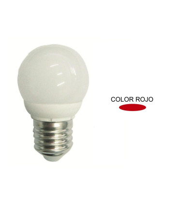 LAMPARA ESFERICA LED ROJA E27 4W 270º 230V