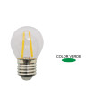 LAMPARA ESFERICA FILAMENTO LED VERDE E27 1,5W 360º 230V
