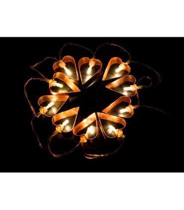 GUIRNALDA 10 LEDS CORAZONES DE COBRE CON BATERIA 3xAA(incluidas) 0,6W 4,5V 1,25METROS