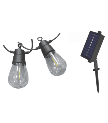 GUIRNALDA 5 METROS  SOLAR + ALIMENTADOR + 3 METROS DE CABLE  10 LAMPARAS 6500K