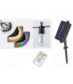 GUIRNALDA SOLAR + USB 5 METROS + 3 METROS DE CABLE PLACA SOLAR RGBW CON CONTROL REMOTO