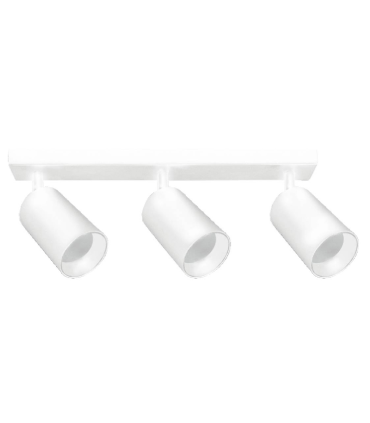 APLIQUE LED TUBULAR DIRECCIONABLE BLANCO 3XGU10 AROS DORADOS INTERCAMBIABLES